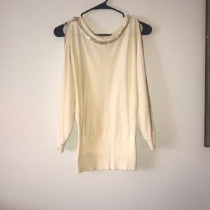 Cold shoulder sweater